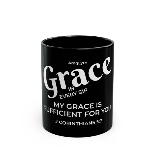 Grace in Every Sip | Black Mug