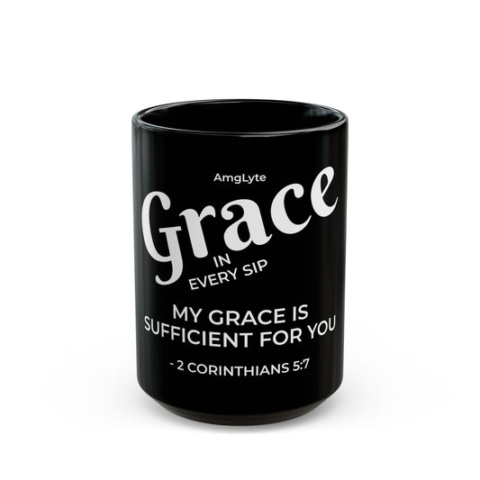 Grace in Every Sip | Black Mug